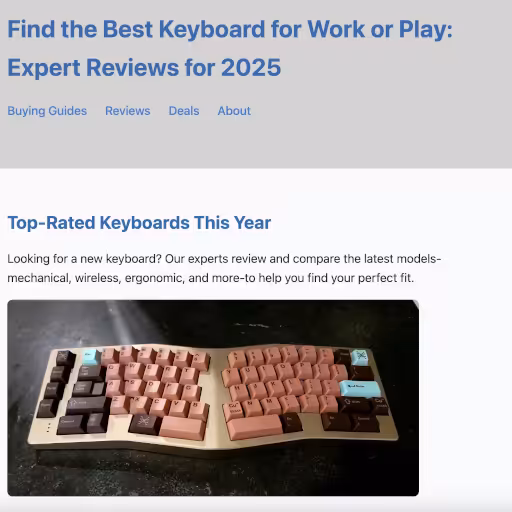 Image of a landing page with good SEO examples